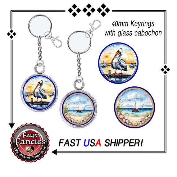 BEACH Handmade Keyring, PELICAN Handmade Keyring, SAILBOAT Keyring, Beach Souvenir, #BeachGift, #Pelican, #KeyringCollector, #BeachKeyring