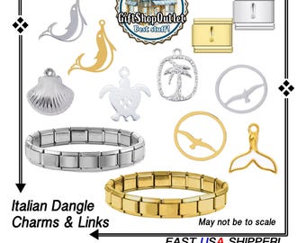 ITALIAN Charms & Bracelets, Italian Dangle Charm Links, Italian Bracelet Links, Gift for Her, #ItalianCharmBracelet, #CustomCharmBracelet
