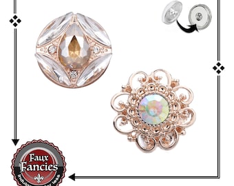 Rose Gold Tone SNAP RHINESTONE Button, BEAUTIFUL Ginger Snaps, Snap Charm, #BraceletCharm, #SnapCharm, #RhinestoneCharm, #SnapJewelry