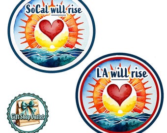 Our Design! LA Will Rise Original Art handmade GLaSS CABoCHON magnet,SoCal Rise magnet,LA Strong Handmade Keyring, SoCal Strong, #LAStrong