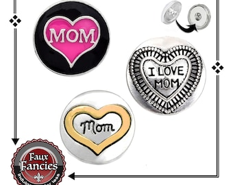 Beautiful Snap Button for MOM, Love MOM Ginger Snaps, Snap Charm, Switchable Snaps, #HeartCharms, #SnapCharm, #SwitchableSnaps, #SnapJewelry
