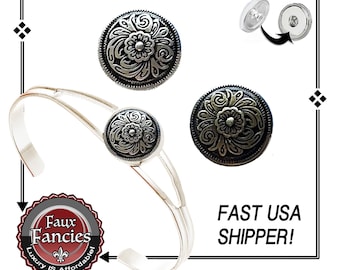 Embossed Metal Snap Buttons: 18mm Interchangeable Snap Charms