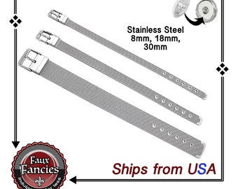 Stainless Steel BRACELETS - 8mm, 18mm 30mm Snap Button Bracelet, Gift for her, Snap Jewelry, Changeable Snap Buttons, #SnapButtonBracelet