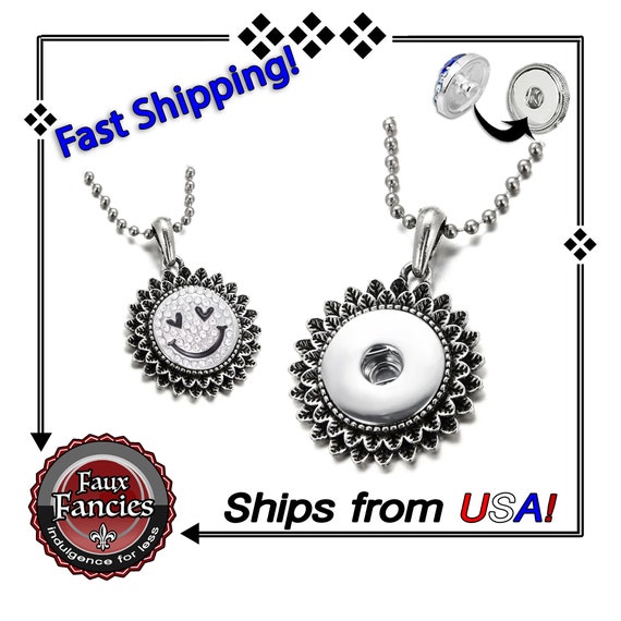 Flower Snap button pendant, Flower Snap Pendant, 18mm Snap Button Jewelry, #SnapPendant, #SnapJewelry, #SnapButtons, #FlowerSnapPendant