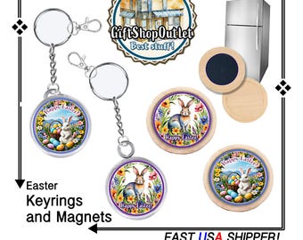 EASTER Handmade Keyring, Easter BUNNY Magnet, EASTER Magnet, Happy Easter Magnet,#EasterGift, #EasterBunnyKeyring, #HappyEasterMagnet