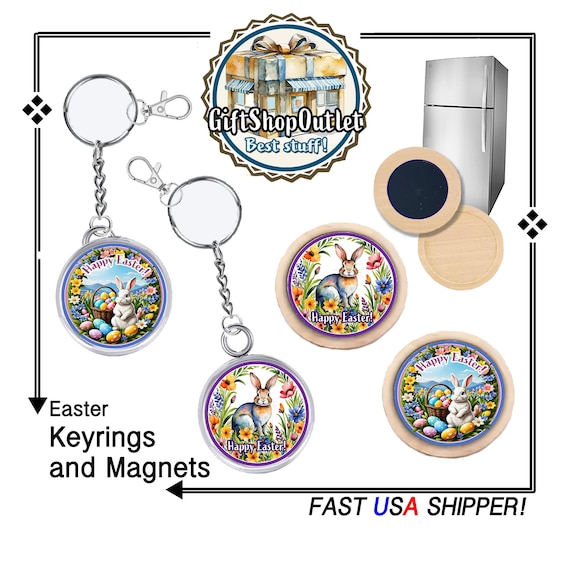 EASTER Handmade Keyring, Easter BUNNY Magnet, EASTER Magnet, Happy Easter Magnet,#EasterGift, #EasterBunnyKeyring, #HappyEasterMagnet