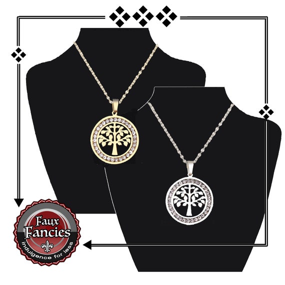 SALE! TREE of LIFE Pendant with Chain, Stainless Rhinestone Tree of Life Pendant, Rhinestone Pendant, #TreeOfLife, #RhinestoneTreeOfLife