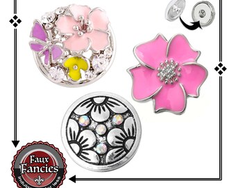 Spring and Summer Are HERE!  Pretty Floral SNAP Buttons, Ginger Snaps, Snap Charm, #BraceletCharm, #SnapCharm, #SwitchableSnaps, #FlowerSnap