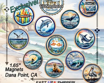 Dana Point Handmade MAGNETS, Dana Point souvenir, Beach souvenir, whale watching gift, dolphin magnet, whale key magnet, Custom magnet