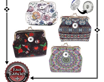 18mm Snap Button Coin Purse: Changeable Snap Jewelry Accessory