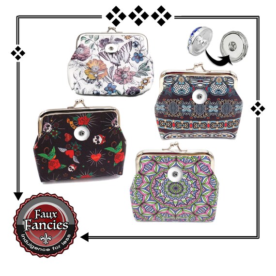 Snap Button Coin Purse, 18mm Snap Button Accessory, Ginger Snaps, Snap Snap Buttons, #GiftForHer, #CoinPurset, #SnapJewelry, #SnapButtons
