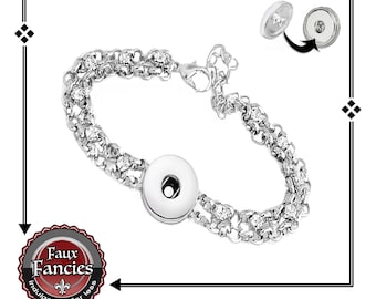 Snap Button ADJUSTABLE Rhinestone Bracelet, GORGEOUS Charm Bracelet, Snap Buttons, #SnapButtonJewelry, #SnapJewelry, #SnapButtonBracelet