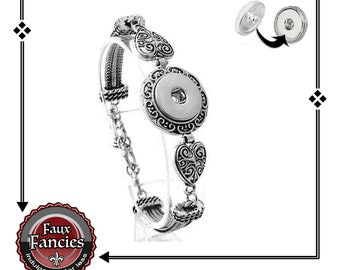 SALE! Snap Button Bracelet, Antique Silver Tone SNAP Heart Button Bracelets, Snap Bracelet, #SnapButtonJewelry, #SnapJewelry, #SnapButtons