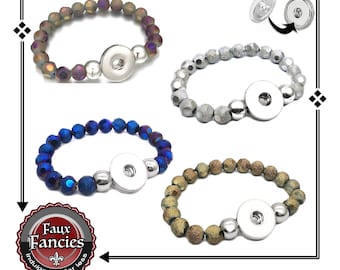 Snap Button BEADED STYLE Bracelet, Stretchable GLITTER Bracelet, Snap Jewelry, Adjustable Snap Bracelet, #SnapJewelry, #SnapButtonBracelet