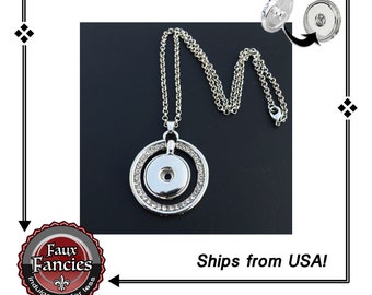 Rhinestone Pendant Snap Buttons, 18mm Ginger Snap Pendant, Snap Button Necklace, #SnapButtons, Rhinestone Snaps, Snap Snap, Jewelry gift