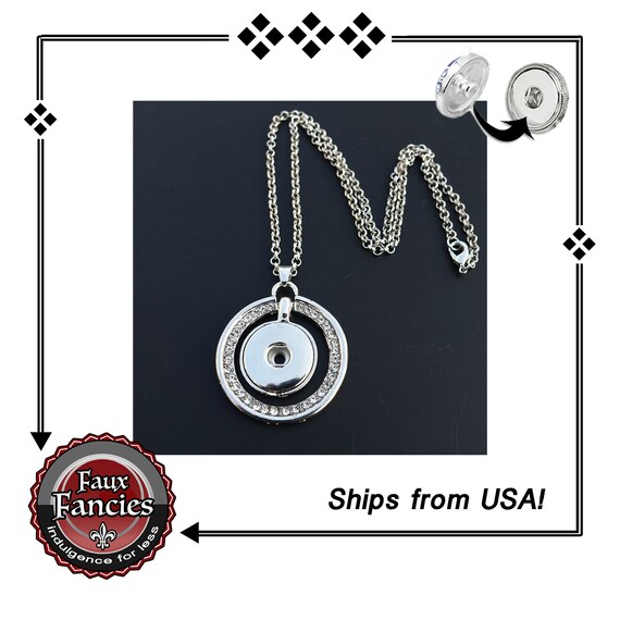 Rhinestone Pendant Snap Buttons, 18mm Ginger Snap Pendant, Snap Button Necklace, #SnapButtons, Rhinestone Snaps, Snap Snap, Jewelry gift