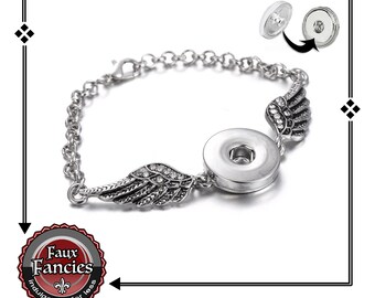 SALE! Angel Wings SNAP Button Bracelet, Survivor Snap Button Bracelet, Snap Bracelet, #SnapButtonJewelry, #SnapJewelry, #SnapButtons