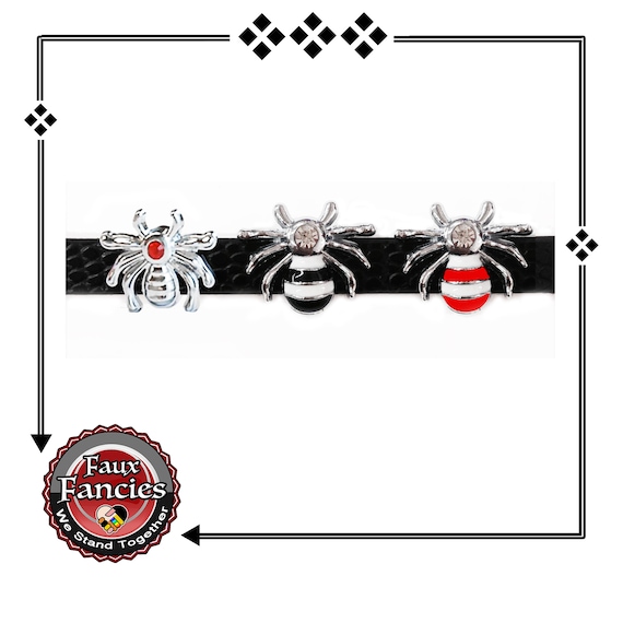EEK... SPIDER Slider charms, slide charms, Halloween Charms, 8mm slide charms, spider charms, Charms for Halloween, #SlideCharms