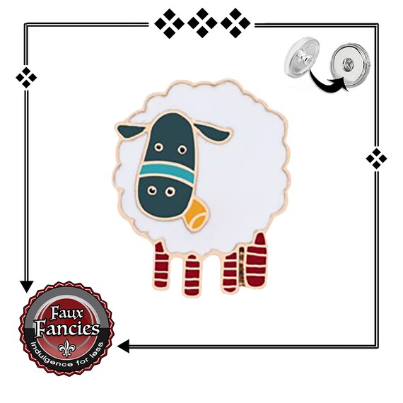 Sheep Snap Button EXCLUSIVELY OURs! Lamb Ginger Snap, Sheep Snap Charm, #SheepCharm, Rhinestone Snap, #SnapJewelry, #GiftForHer, #SnapButton