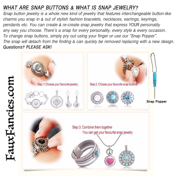 Snap It Button Charm Fit Snaps Style Jewelry   **We Combine Shipping**