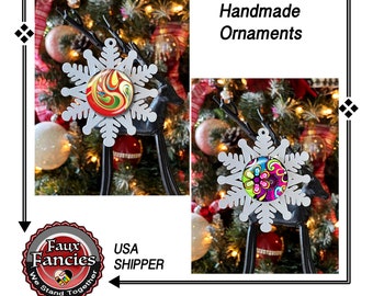 CHRISTMAS Ornaments, HANDMADE Christmas SNOWFLAKE ORNAMENTs, Abstract ornament, Christmas ornament, #ChristmasOrnament, #AbstractOrnament