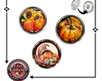 FALL CABOCHON Snap Buttons, Pumpkin Ginger Snap, Fall Charms, #FallJewelry, Changeable Snap, Thanksgiving Charm, #SnapButton, #PumpkinCharm