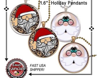 SANTA CHRISTMAS Pendant, Handmade Pendant, Christmas Jewelry, #ChristmasPendant, #ChristmasJewelry, #SantaPendant, #ChristmasGift