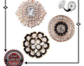 GORGEOUS Gold & Rose Gold Snap Buttons, Gold Ginger Snaps, 18mm Snap Charms, #RhinestoneCharms, #SnapCharm, #RhinestoneSnaps, #SnapButtons