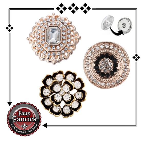 GORGEOUS Gold & Rose Gold Snap Buttons, Gold Ginger Snaps, 18mm Snap Charms, #RhinestoneCharms, #SnapCharm, #RhinestoneSnaps, #SnapButtons