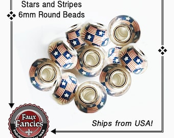 Flag SHINY GLASS 6mm Beads, Americana Beads, Jewelry Beads, Glass Beads, Acrylic Beads, #JewelryBeads, #GlassBeads, #BeadsForJewelry, Beads