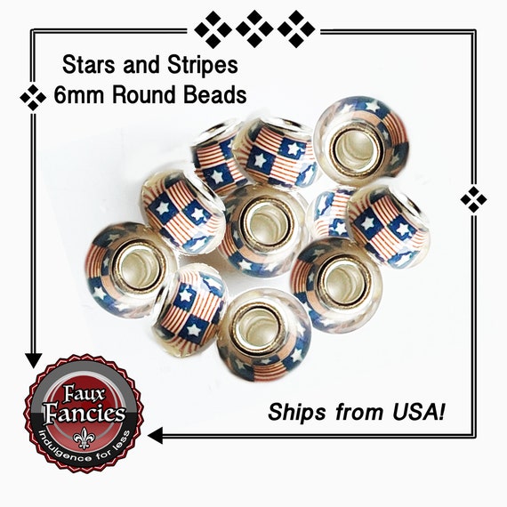 Flag SHINY GLASS 6mm Beads, Americana Beads, Jewelry Beads, Glass Beads, Acrylic Beads, #JewelryBeads, #GlassBeads, #BeadsForJewelry, Beads