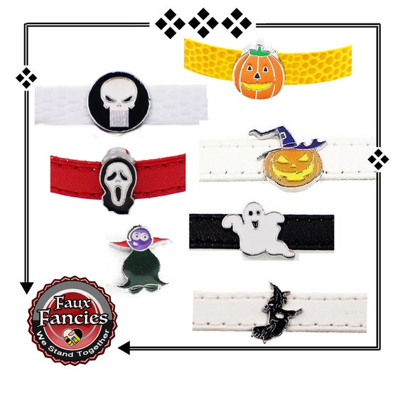 HALLOWEEN Slider charms, slide charms, Halloween Charms, 8mm charms, Pirate charms, Charms for Halloween, #SlideCharms