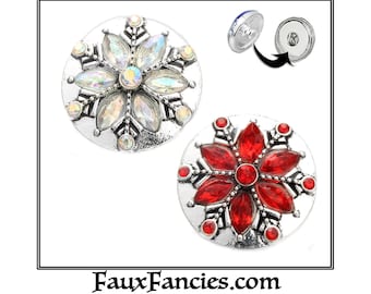 Flower SNAP Button, Holiday Snap Button, Ginger Snaps, Snap Charm, #BraceletCharm, Rhinestone Snap, SnapPopper, Jewelry for her, #FlowerSnap