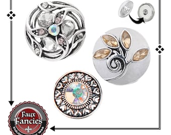 Gorgeous Rhinestone and Crystal SNAP Buttons, Ginger Snaps, Snap Charms, #BraceletCharms, #SnapCharms, #SwitchableSnaps, #SnapJewelryButton