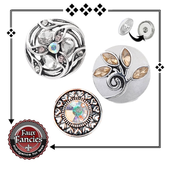 Gorgeous Rhinestone and Crystal SNAP Buttons, Ginger Snaps, Snap Charms, #BraceletCharms, #SnapCharms, #SwitchableSnaps, #SnapJewelryButton