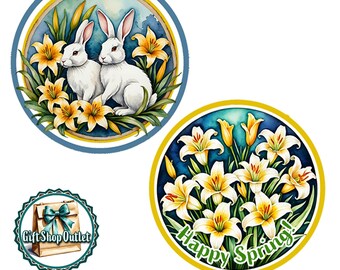 EASTER Bunny GLaSS Cabochon Handmade Keyring, Easter LILY Magnet, EASTER Magnet, Happy Easter Magnet,#EasterLily, #EasterBunnyKeyring