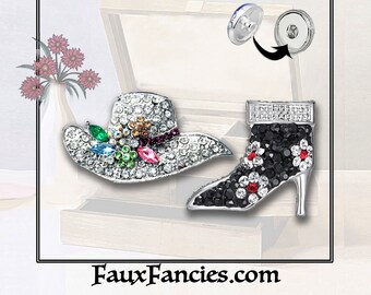 18mm Snap Buttons, Ginger Snaps, Snap Charms, Changeable Snap, Rhinestone Snaps, Snap Jewelry, #HatCharm, Shoe Charm, Hat Charm, #ShoeCharm