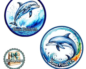 Dana Point DOLPHIN Glass Cabochon Handmade Keyring, Dolphin Magnet, Dolphin Gift, #DanaPointMagnet, #DolphinKeyring, #Dolphin, #RefMagnet