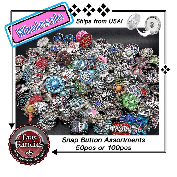 Assorted SNAP Button Assortments, WHOLESALE Snap Buttons, Ginger Snap, Snap Charm, #WholesaleSnap Buttons, Rhinestone Snap, #BulkSnapButtons