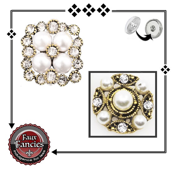 EXCLUSIVE! Pearl and Rhinestone Snap Button, Ginger Snap, Snap Charm, #BraceletCharm, Rhinestone Snap, #SnapJewelry, #GiftForHer,#SnapButton