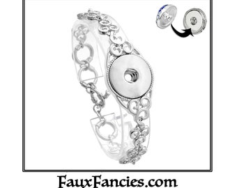 Snap Button Bracelet, SALE GORGEOUS Adjustable Snap Bracelet, Snap Bracelet for Snap Buttons, #SnapButtonJewelry, #SnapJewelry