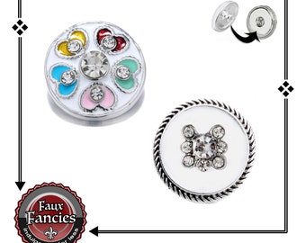 Beautiful HEART Snap Buttons, Love 18mm Ginger Snaps, Snap Charm, #RhinestoneSnaps, #HeartCharm, #SnapJewelry, #SnapButton, #HeartSnapButton