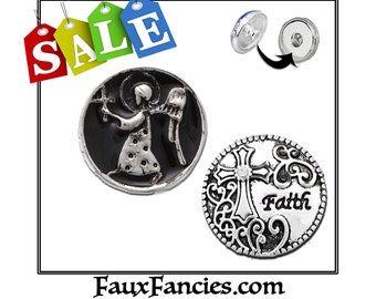 CLEARANCE! Snap button, ginger snap, snap on charms, snap jewelry, #BraceletCharms, Faith Charm, Changeable snap, chunk snap, Angel charm