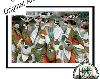 AFRICAN WOMEN, Custom Canvas Art, AFRICAN Art, Canvas Art home or office, Custom Art for gifts, Unique Canvas Art, Handmade Art, SHiP FReE