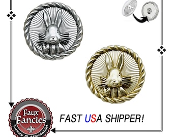 EXCLUSIVE! 18mm Embossed BUNNY Snap Buttons, Metal Ginger Snaps, Snap Charms, Changeable Snap, Snap Jewelry, #EmbossedCharms, #EmbossedSnap