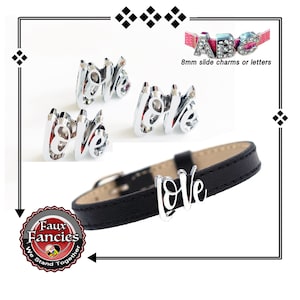Love Slider Charm: 8mm Slide Bracelet, Keyring, Pendant