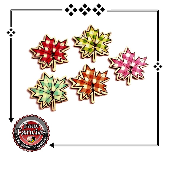 CLEARANCE! BUTToNS, BuTTONs! 3 PCs Fall Leaf Wooden Buttons, Leaf Charm, Leaf Scrapbook Buttons, Wood Buttons, #WoodenButtons, #CraftButtons