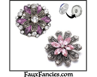 SNAP Buttons, FABULOUS COLORFUL Snaps, 18mm Ginger Snaps, Snap Charms, Changeable Snap, Rhinestone Snaps, Snap Jewelry, Flower Snap Button