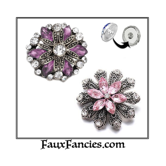 SNAP Buttons, FABULOUS COLORFUL Snaps, 18mm Ginger Snaps, Snap Charms, Changeable Snap, Rhinestone Snaps, Snap Jewelry, Flower Snap Button