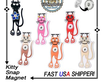 KITTY Snap Button MAGNET, Refrigerator magnet, Locker Magnet, Snap button magnet, Kitty magnet, KITTY Snap, Cat lover gift, Kitty Snap